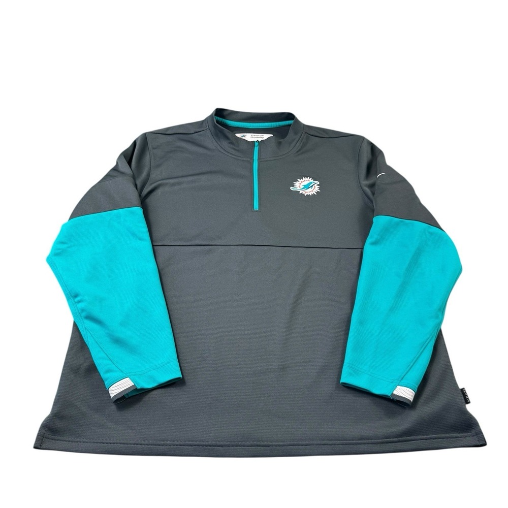 Nike Miami Dolphins Player Issued Mens 1/2 Zip Performance Pullover 2XL